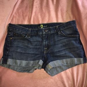 7 FAM denim cuffed shorts